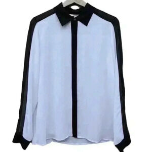 Decree Womens Black and White Button Up Top Size Medium